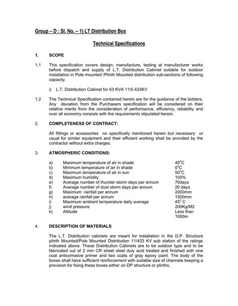 technical specification of lt distribution box|ltd catalog.